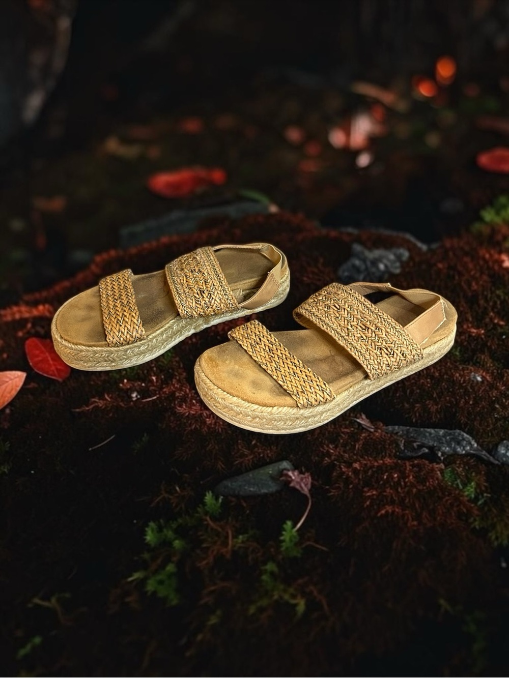 American Rag Woven Double-Strap Espadrille Slides in Tan